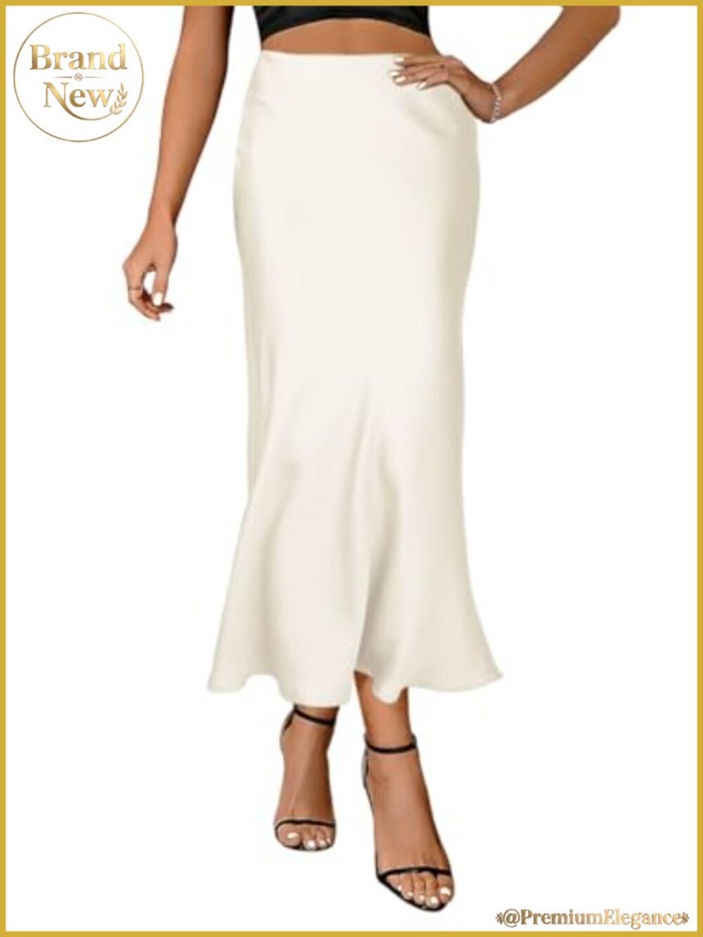 Women's Sexy High Waist Satin Maxi Skirt Bodycon Long Pencil Skirts